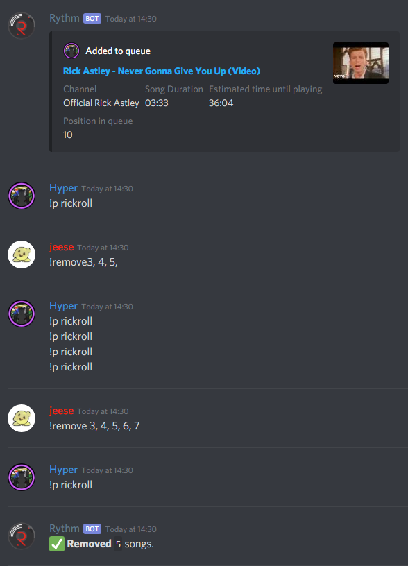 Rythm Bot Status Discord