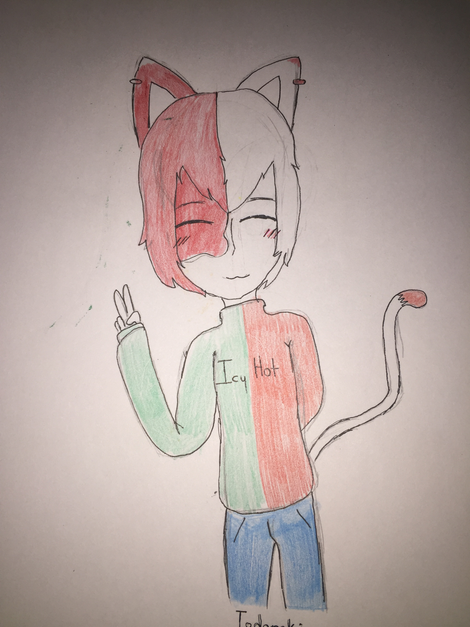 So My Friend Told Me To Draw A Happy Neko Todoroki Fandom - todoroki ua roblox