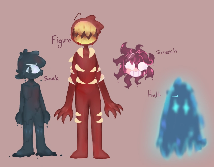 Figure, Screech and Seek Designs (Doors Character) by AlinaFazbear1293 on  DeviantArt