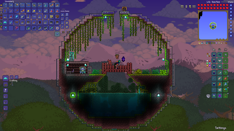 All bosses beaten, this is our bloodstained Battle Arena : r/Terraria