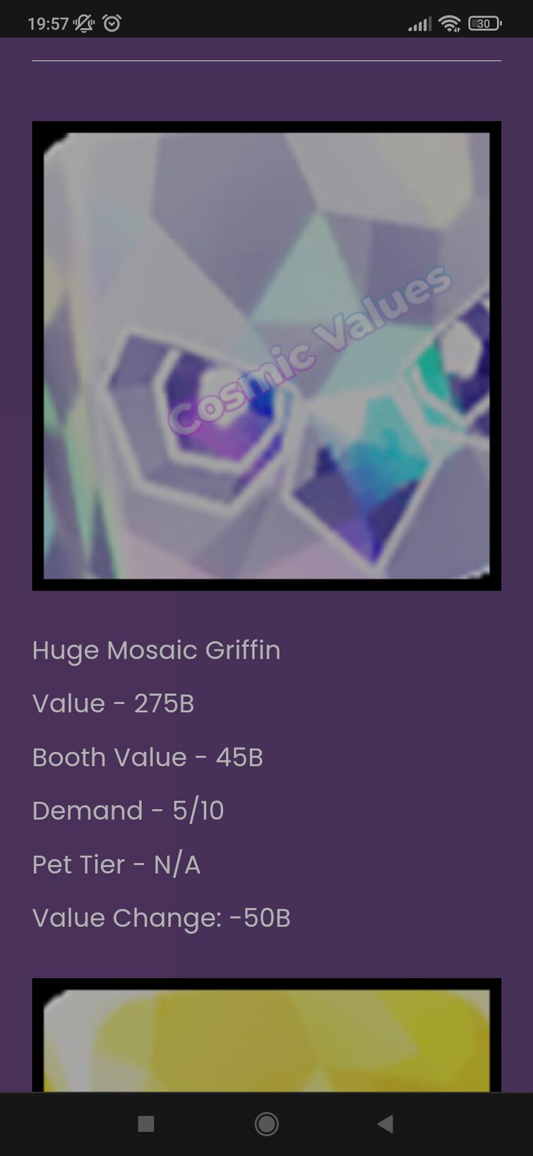 How Much Is The Huge Mosaic Griffin Worth in Pet Simulator 99