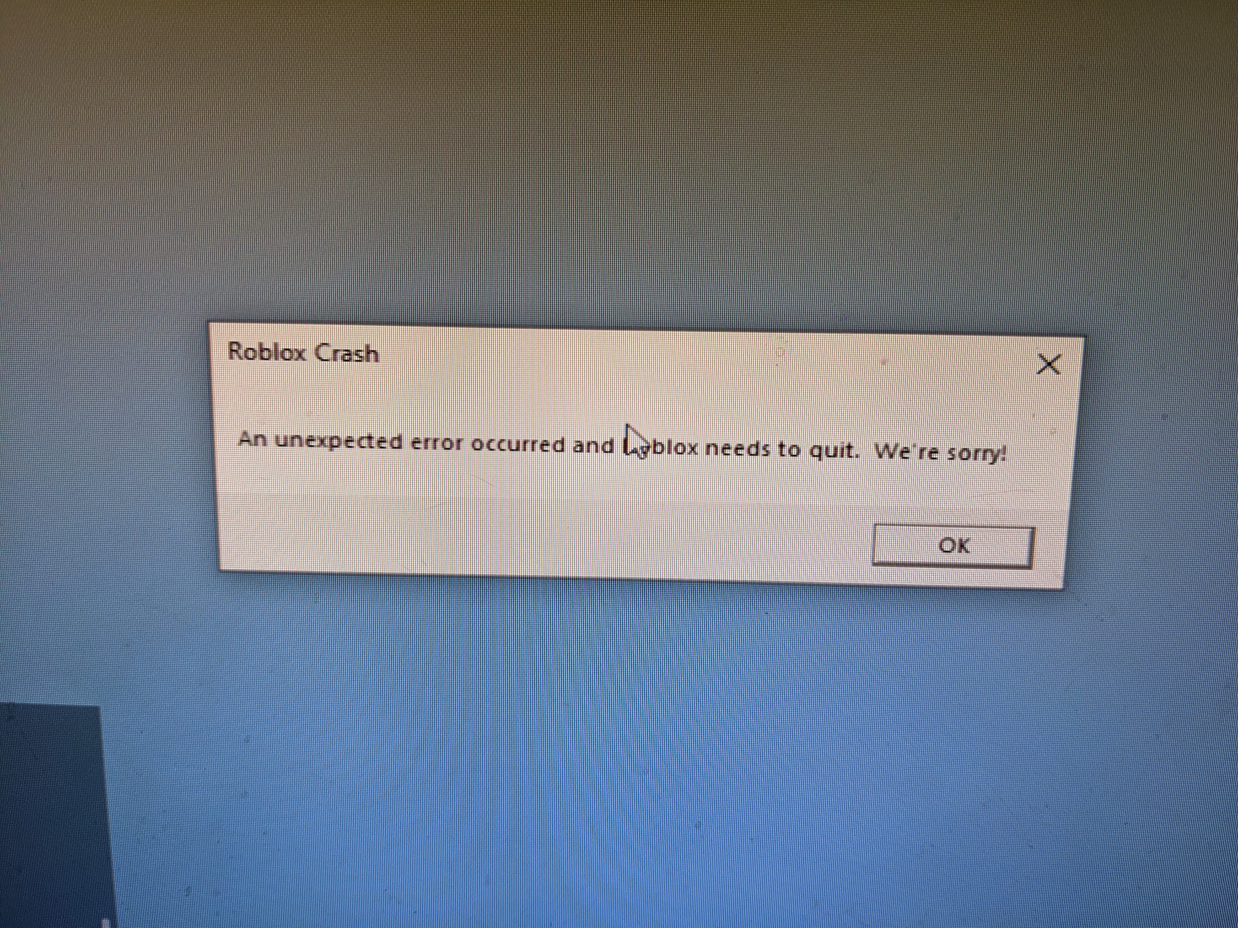 I Fucking Hate Mih Now Uni Reset Almost Crashed My Pc But Also Does This Fandom - roblox crash an unexpected error occurred and roblox needs to quit
