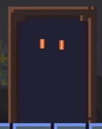 The Waiter hiding in a corridor.