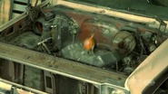 The engine crashing down hard.