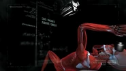 ...on to the CGI skeleton (representing Sal)'s chest
