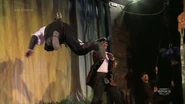 So, as Franklin tries his very best to continue contributing while the stagehands make the effect as efficient as possible
