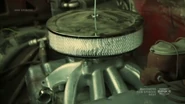 The engine's modified aluminum headers