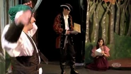 ...before Franklin, keeping himself amused, prepares to take his chance to act like his character is flying