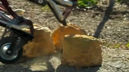 ...it stopped after hitting some rocks...