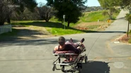 ...it was too late as the stretcher gained speed and started rolling down the hill, leaving Joe to do nothing but to scream in fear until...