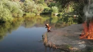 Richard about to take the plunge to save himself...