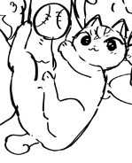 Iku como un gato.