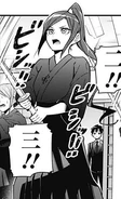 Kishika con el kimono de su club.