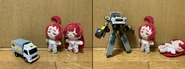 Historieta de los peluches de Kusuri y Yaku con un camión transformer.