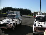 Dalmatian cars in Disneyland Paris Studio backlot tour.