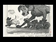 Pongo in storyboards.