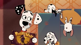  attempting to lure  into a game of Poodlewolf in "