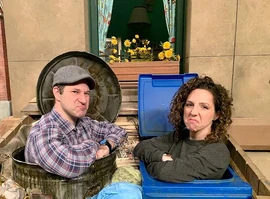 The couple on the set of Sesame Street.
