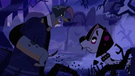 ...to appear more intimidating to "" in "