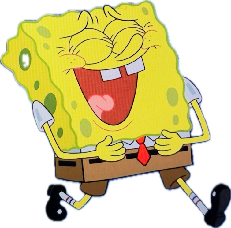 SpongeBob laughing without a background Fandom