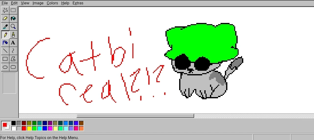 Tried drawing Catbi in JS Paint Fandom