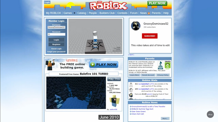 Roblox Website evolution