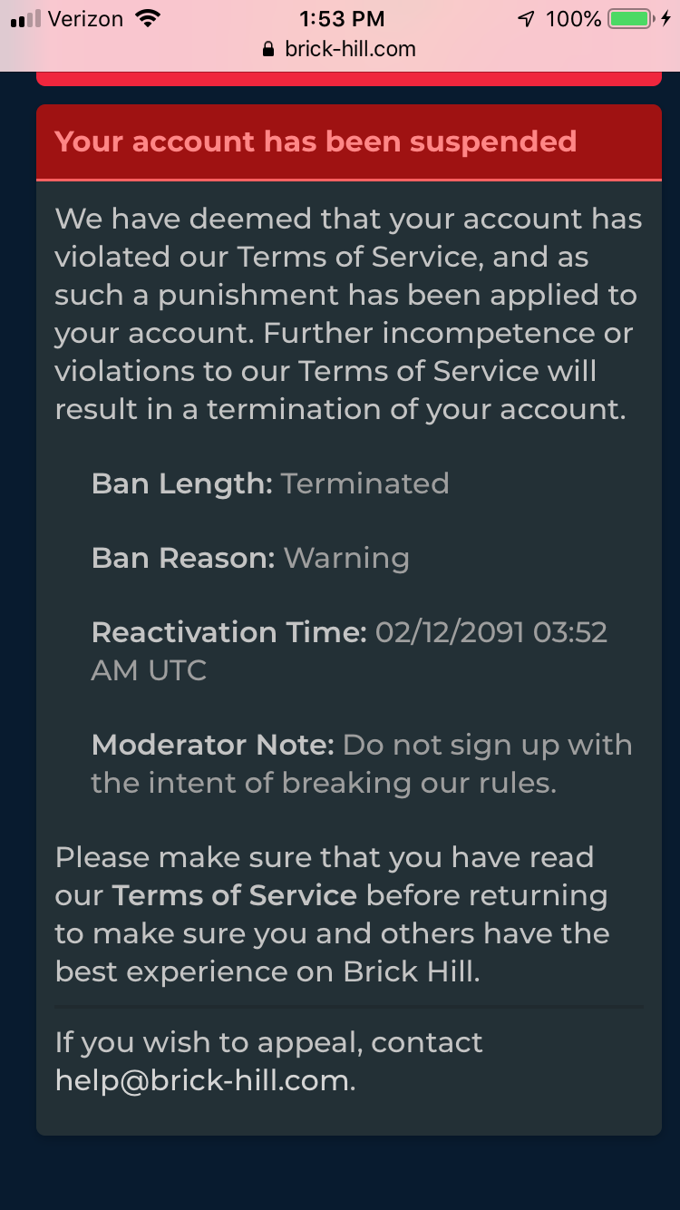 Miles Laughability على X: my brick hill account has been banned   / X