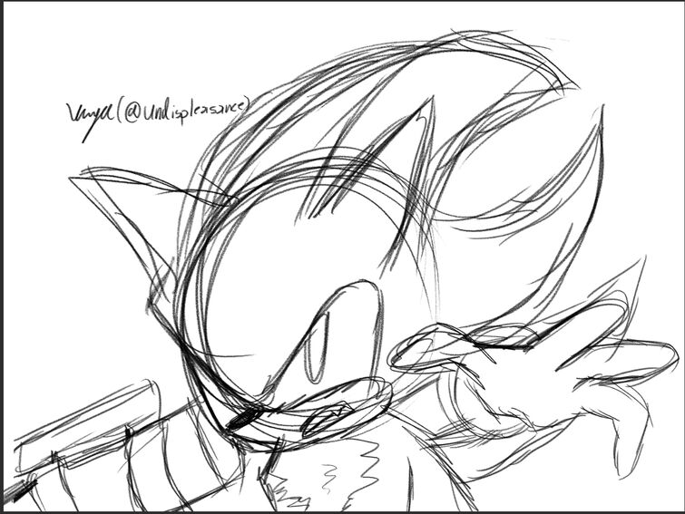 Shadow the Hedgehog lineart and sketch! Which do you like better