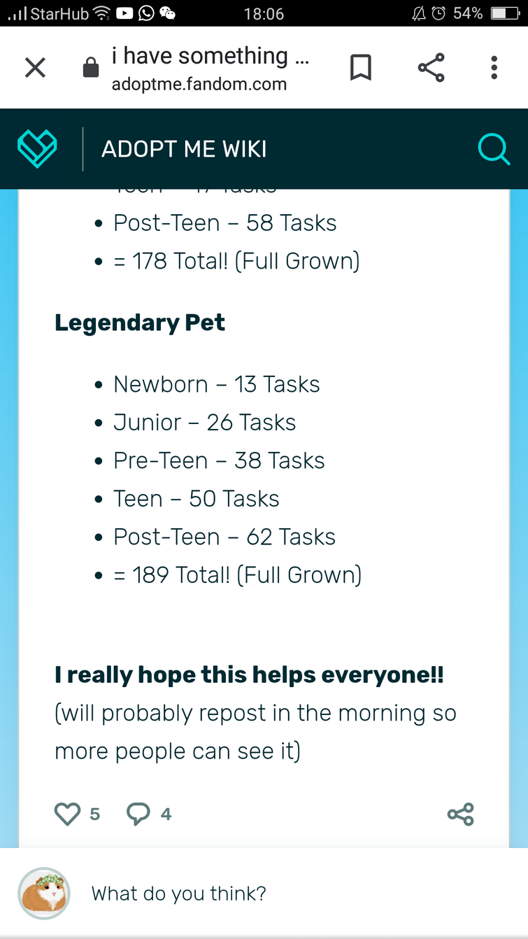 How many tasks to fully grow a legendary pet in adopt me: ❤️ #newtrend