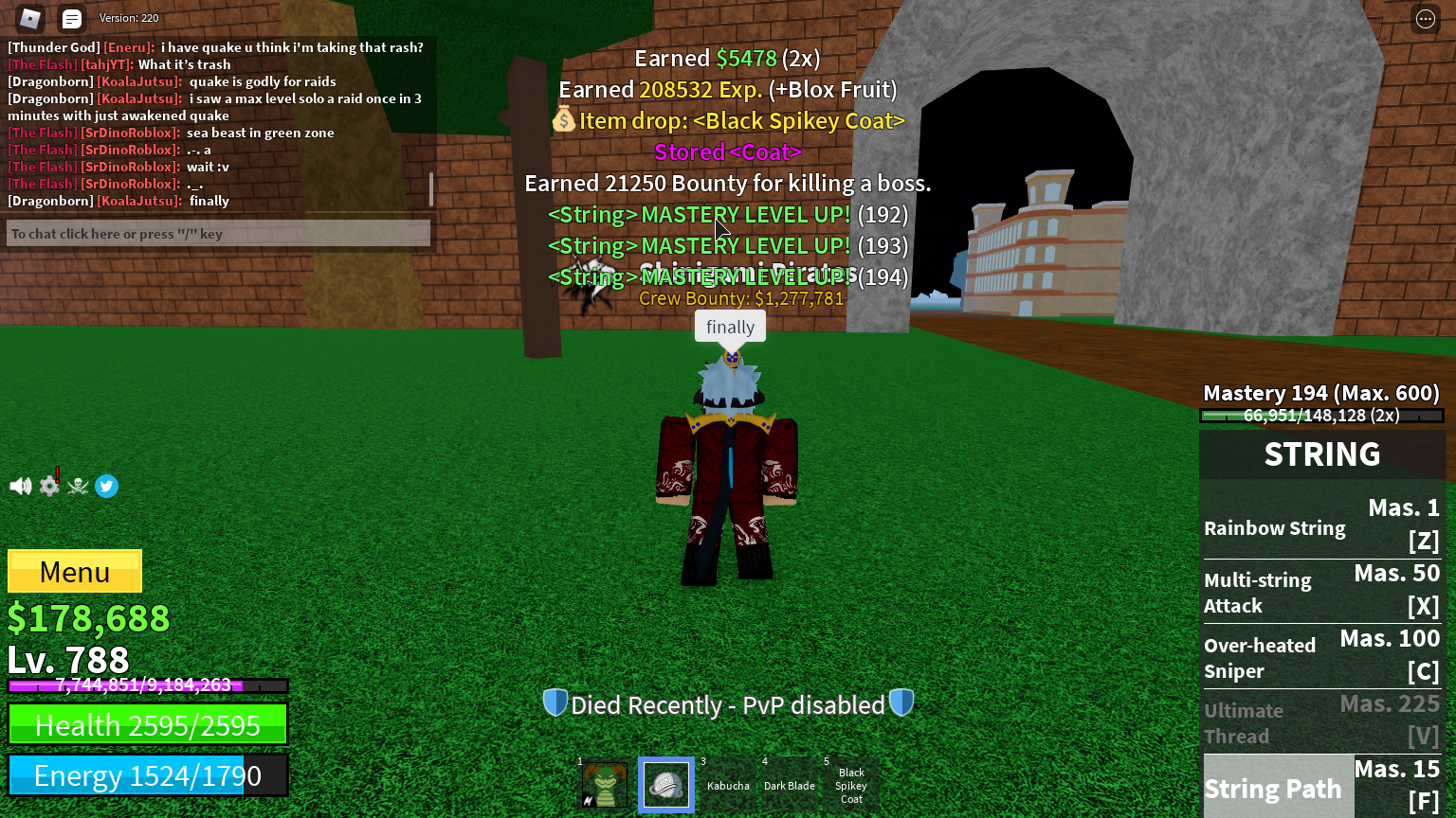 Roblox Blox Fruits String Mastery Levels, Moves