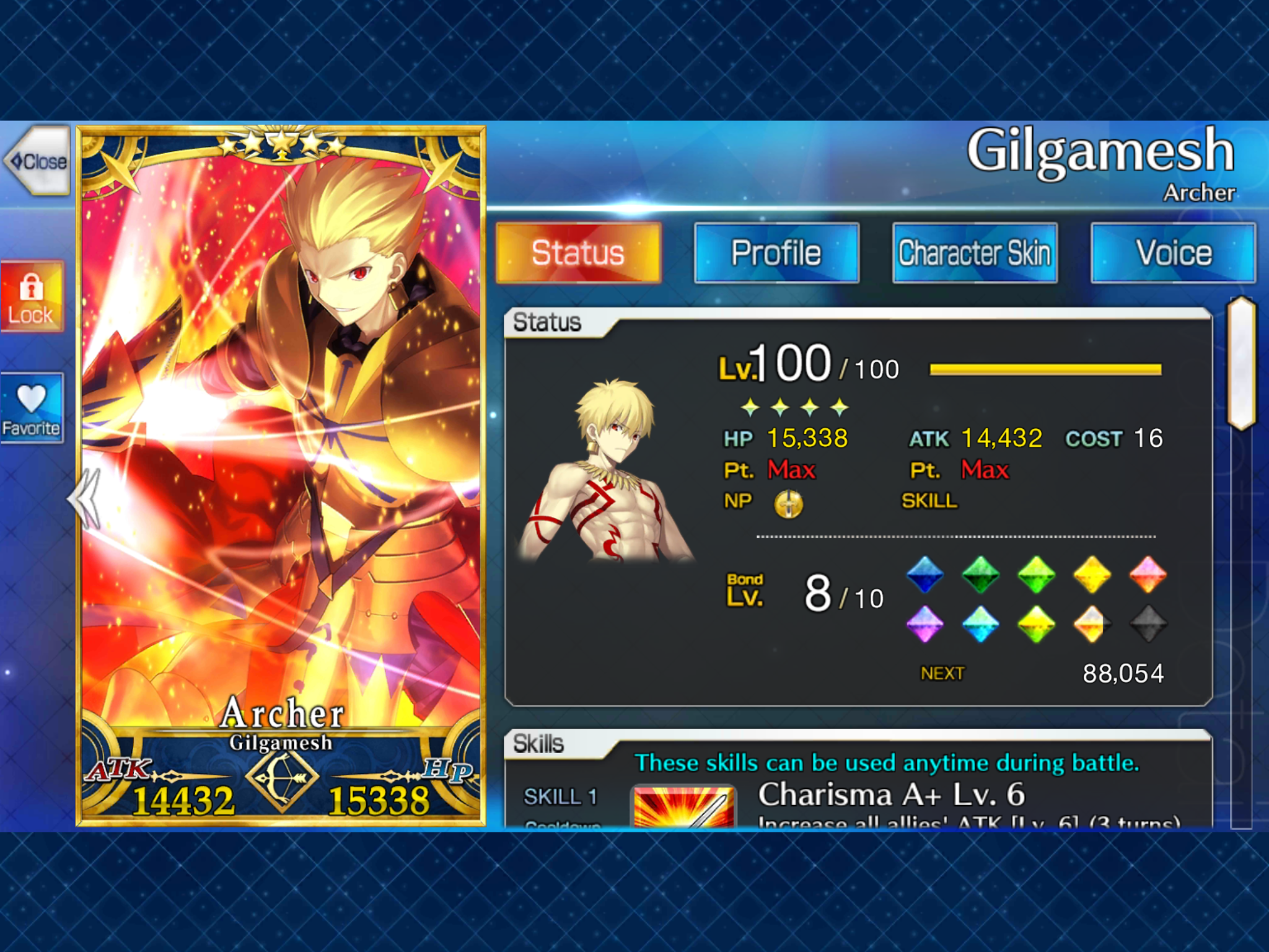 Stat profile. Rasputin FGO. Skin Voice.