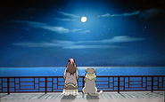 Youko and Rakushun looking out from Genei Palace at the Unkai.