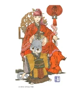 Youko and Rakushun, cell phone wallpaper by Akihiro Yamada