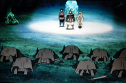 The Kei army bowing to Youko.