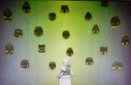Youko confronted with masks.