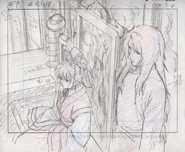 A cel of Youko on the throne.