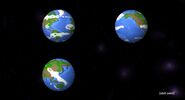 Three of the Outer Earths in space