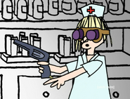 Nurse with a bullet for the pistol