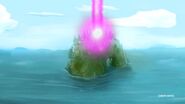 Lotharganin with pink lasers rumbling on an island