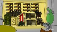 Weapon collection between the monitor room