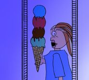 Man-Woman holding a cone of Ice Cream picture screaming
