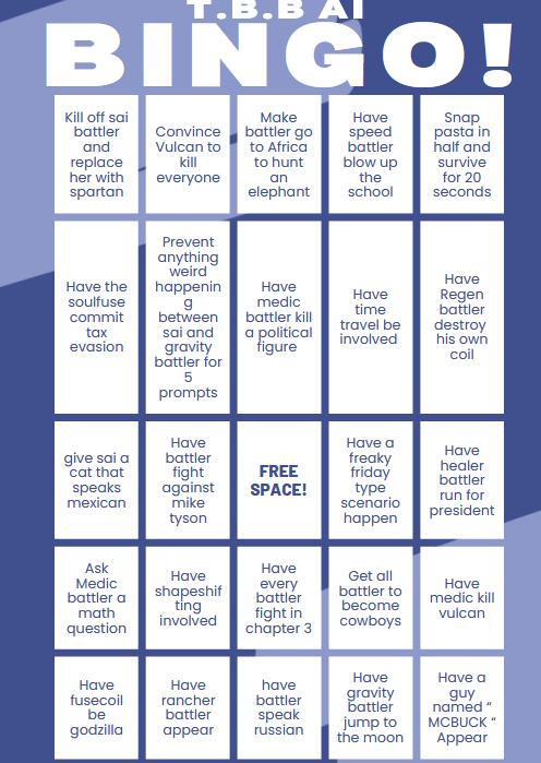 You think this bingo card would be okay? | Fandom