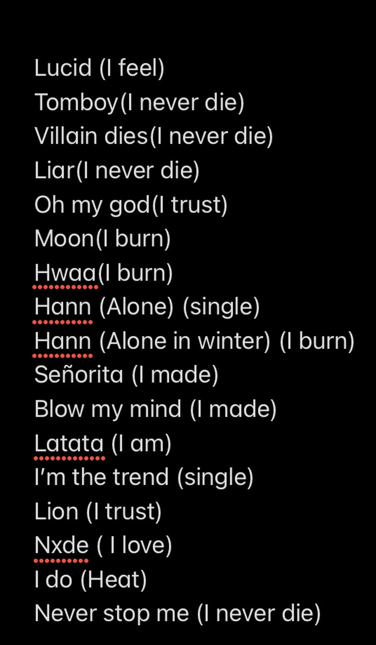 G I-DLE SONG Lyrics