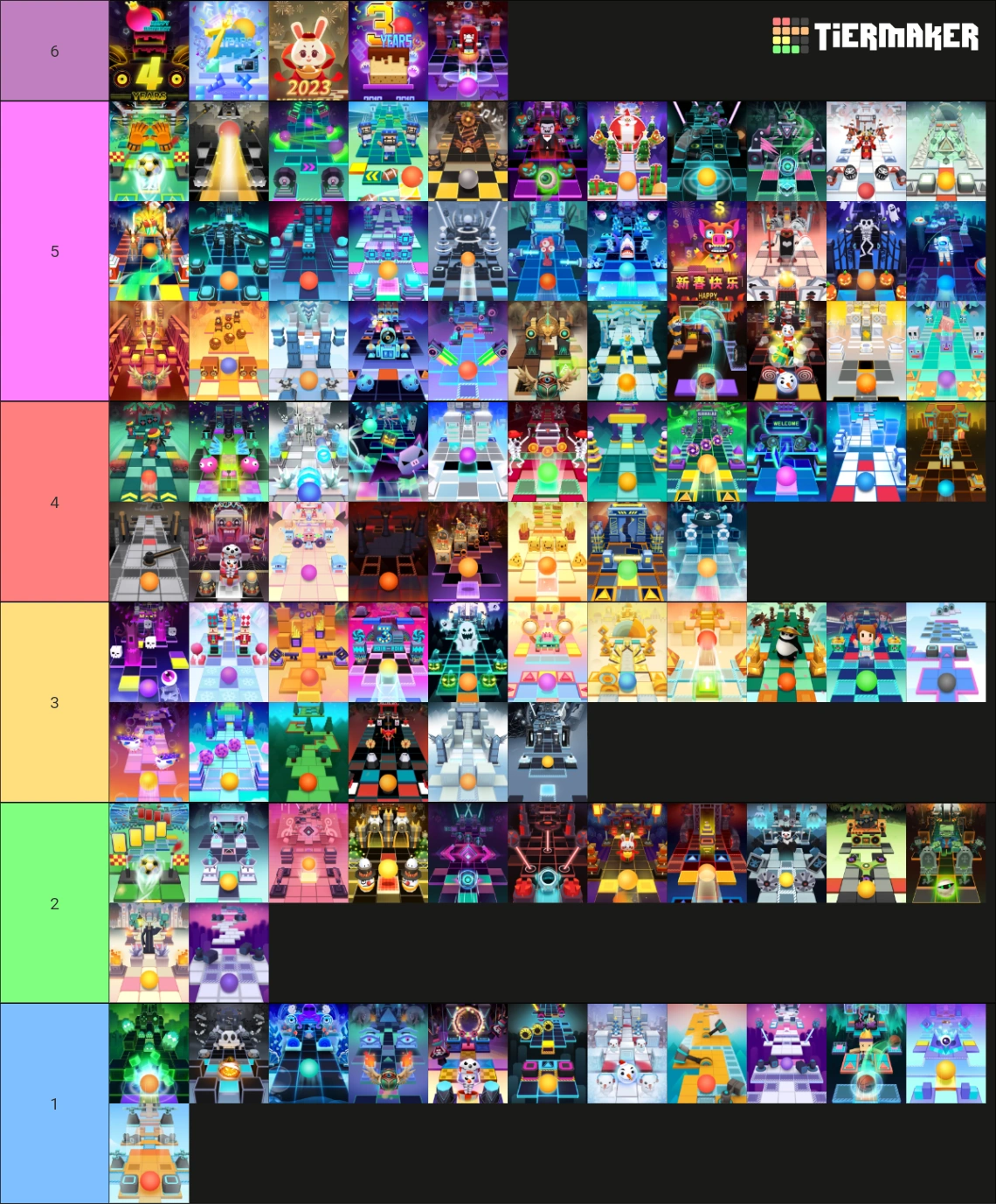 I made a difficulty table based on the basic way. (All levels, 4-6 ...