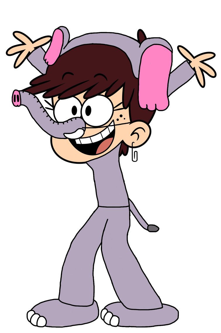 Luna Loud Dressed in an Elephant Costume with a Fake Elephant Trunk