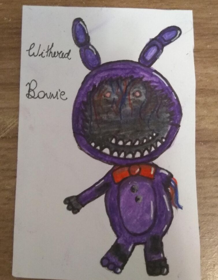 So guys, I made a survey and withered Bonnie had 60% of votes, so i draw  it! Enjoy :)