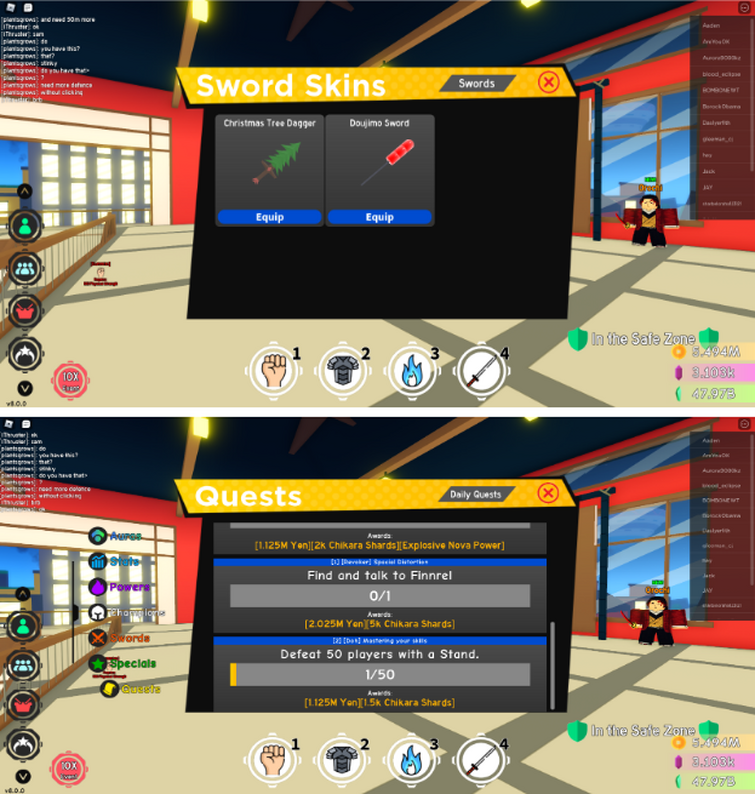 Bugs and Glitches, Anime Fighting Simulator Wiki