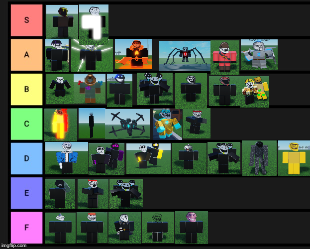 My personal Tier List (Tiermaker didn't work so I used imgflip lol