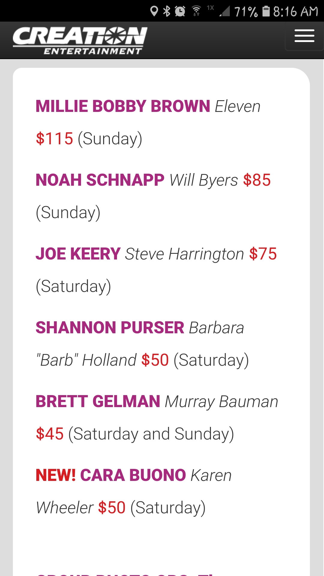 Photo Ops Prices For Stranger Con In Nashville Fandom