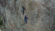 Clay and Tony rock climbing